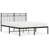 vidaXL Bettgestell mit Kopfteil Metall Schwarz 140x190 cm