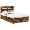 vidaXL Bettrahmen Ger&auml;ucherte Eiche 135 x 190 cm Holzwerkstoff