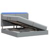 vidaXL LED-Speicherbett mit Matratze Hellgrau 200 x 200 cm Stoff