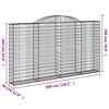 vidaXL Gabionen mit Hochbogen 11 Stk 300x30x160/180cm Verzinktes Eisen