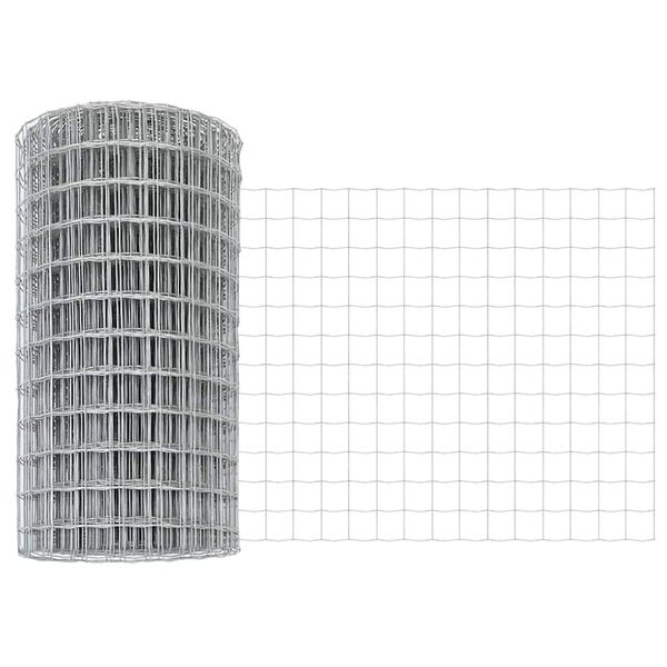 vidaXL Eurozaun Silber 0,8 x 10 m Feuerverzinktes Eisen