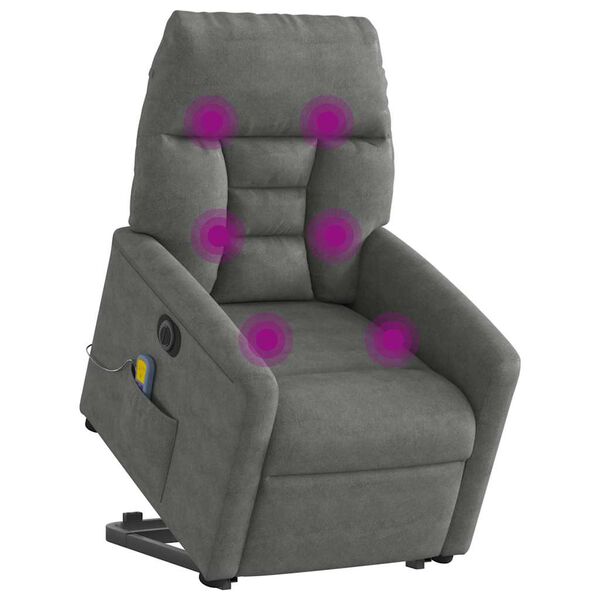 vidaXL Massagesessel Aufstehhilfe Elektrisch Dunkelgrau