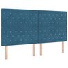 vidaXL Boxspringbett mit Matratze Dunkelblau 180 x 200 cm Samt