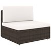 vidaXL 5-tlg. Garten-Lounge-Set mit Kissen Braun Poly Rattan