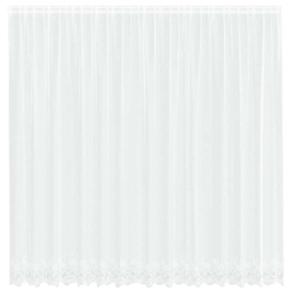 vidaXL Spitzenvorhang mit Vorh&auml;ngen Floral Wei&szlig; 220 x 400 cm Polyester