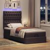 vidaXL Ottoman-Bett mit Matratze & LEDs Dunkelbraun 100x200 cm Stoff