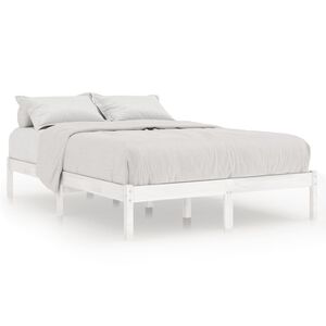 vidaXL Massivholzbett Wei&szlig; Kiefernholz 140x190 cm