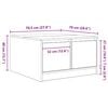 vidaXL Couchtisch mit Schubladen Schwarz Eichen-Optik 70,5x70x40 cm