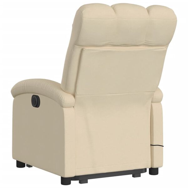 vidaXL Massagesessel mit Aufstehhilfe Creme Stoff