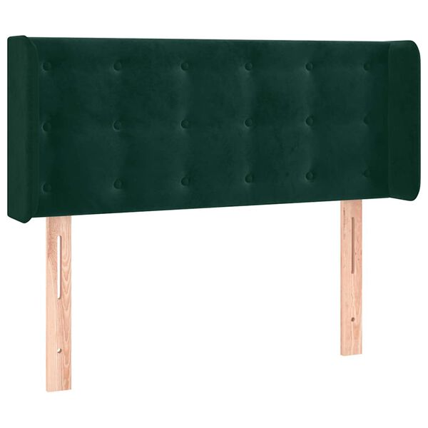 vidaXL Kopfteil mit Ohren Dunkelgr&uuml;n 93x16x78/88 cm Samt
