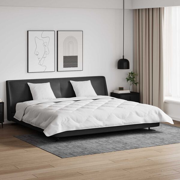 vidaXL Winterbettdecke mit Kissen 3 pcs Wei&szlig; Mikrofaser