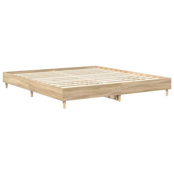 vidaXL Bettgestell ohne Matratze Sonoma-Eiche 160x200 cm Holzwerkstoff