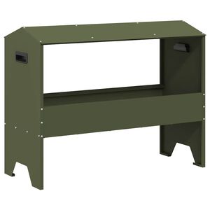 vidaXL Futtertr&ouml;ge f&uuml;r Nutztiere Olivgr&uuml;n 79 x 35 x 62 cm 15 kg