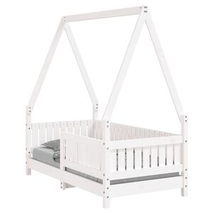 vidaXL Kinderbett Wei&szlig; 70x140 cm Massivholz Kiefer