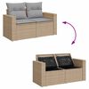 vidaXL Gartensofa-set mit Kissen 12 pcs Beige und Hellgrau Poly-Rattan