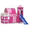 vidaXL Kinderhochbett mit Turm Rosa 90x200 cm Massivholz Kiefer