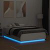 vidaXL Bettgestell mit LED Wei&szlig; 135x190 cm Holzwerkstoff