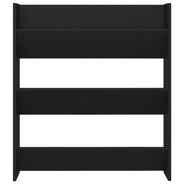 vidaXL Wand-Schuhschrank Schwarz 80x18x90 cm Holzwerkstoff