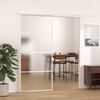 vidaXL Schiebet&uuml;r ESG-Mattglas und Aluminium 90x205 cm Wei&szlig;