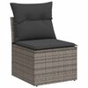 vidaXL 10-tlg. Garten-Sofagarnitur mit Kissen Grau Poly Rattan Akazie
