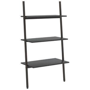 vidaXL Leiterregal mit 3 B&ouml;den Schwarz 64x34x116 cm