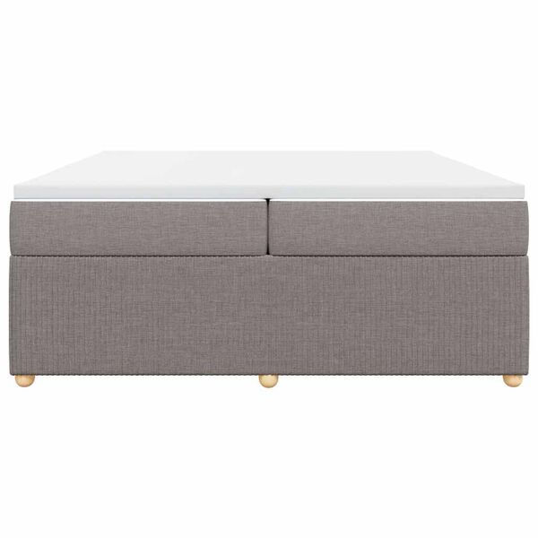 vidaXL Boxspringbett mit Matratze Taupe 200x200 cm Stoff