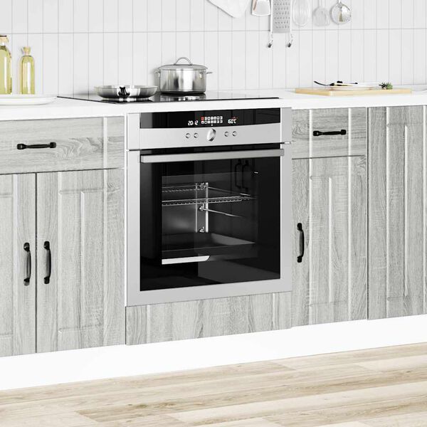 vidaXL Herdumbauschrank Lucca Grau Sonoma Holzwerkstoff