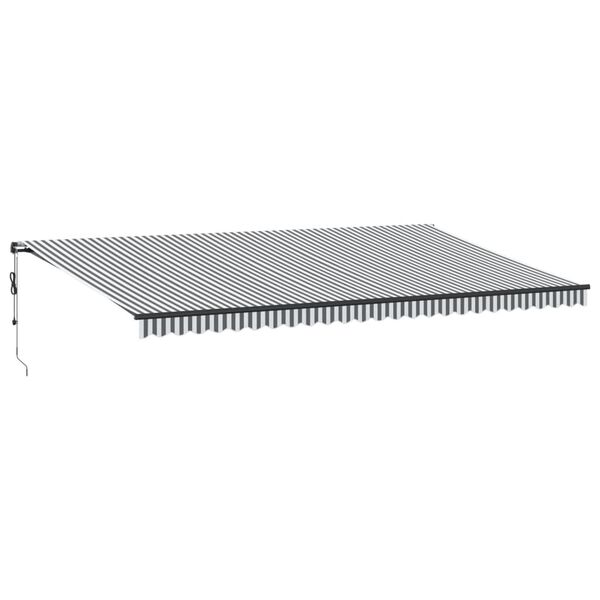 vidaXL Markise Automatisch mit LEDs Anthrazit & Wei&szlig; 600x350 cm