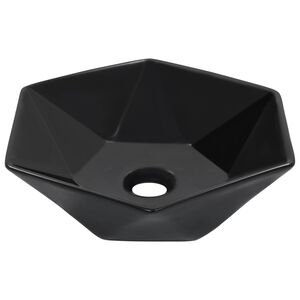 vidaXL Waschbecken 41 x 36,5 x 12 cm Keramik Schwarz
