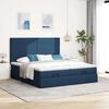 vidaXL Ottoman-Bett mit Matratzen Blau 160x200 cm Stoff