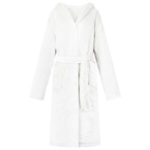 vidaXL Bademantel Hoodie Wei&szlig; M Flanell