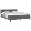 vidaXL Boxspringbett mit Matratze Dunkelgrau 180 x 200 cm Stoff