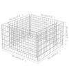 vidaXL Gabionen-Hochbeet Verzinkter Stahl 90&times;90&times;50 cm
