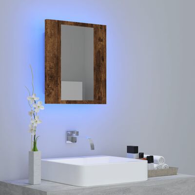 vidaXL LED-Spiegelschrank Räuchereiche 40x12x45 cm Holzwerkstoff