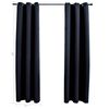 vidaXL Verdunkelungsvorh&auml;nge mit Ringen 2 Stk. Schwarz 97x213 cm Stoff