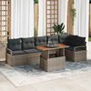 vidaXL Garten Essgruppe mit Kissen 7 pcs Grau und Braun