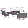 vidaXL 13-tlg. Garten-Sofagarnitur mit Kissen Schwarz Poly Rattan