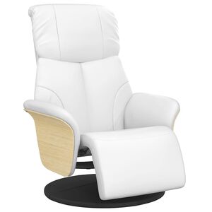 vidaXL Relaxsessel mit Fu&szlig;teil Wei&szlig; Kunstleder