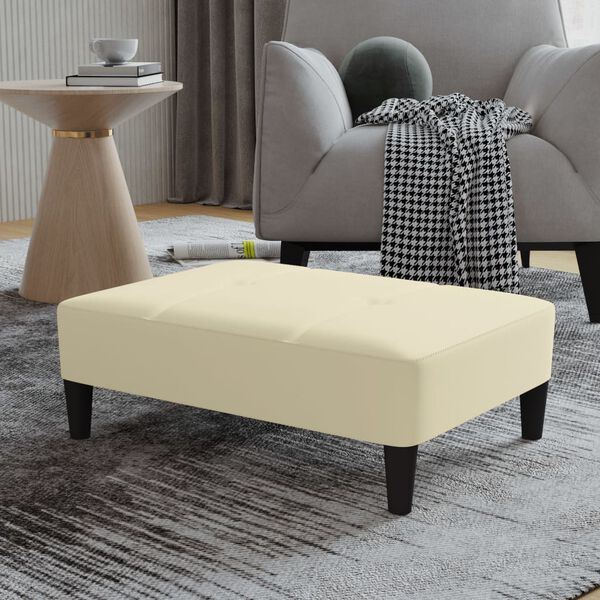 vidaXL Fu&szlig;hocker Creme 78x56x32 cm Kunstleder