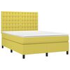 vidaXL Boxspringbett mit Matratze & LED Gr&uuml;n 140x190 cm Stoff