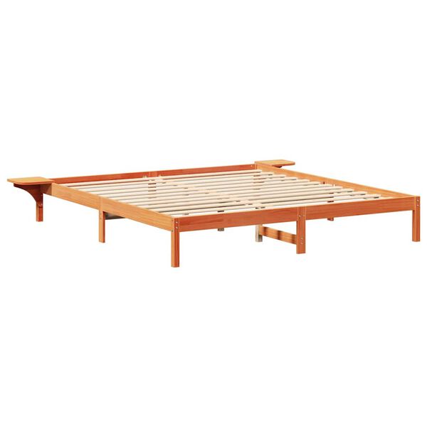 vidaXL Bettrahmen Wachsbraun 200 x 200 cm Massives Kiefernholz