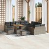 vidaXL Gartensofa-set mit Kissen 13 pcs Grau Poly-Rattan