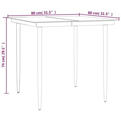 vidaXL 3-tlg. Garten-Essgruppe Schwarz Poly Rattan und Stahl