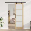 vidaXL Schiebet&uuml;r ORKDAL Nat&uuml;rlich und Schwarz 78 x 232 cm