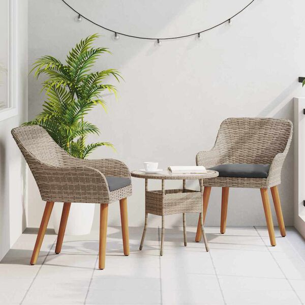 vidaXL Gartenstuhl 2 pcs Schwarz 62,5 x 55 x 82 cm Poly-Rattan