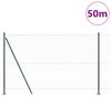 vidaXL Zaunpfosten Gr&uuml;n 50 x 1,6 m (25 mm Maschenweite) Stahl und PVC