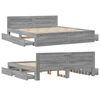 vidaXL Bettgestell mit Kopfteil Grau Sonoma 180x200 cm Holzwerkstoff