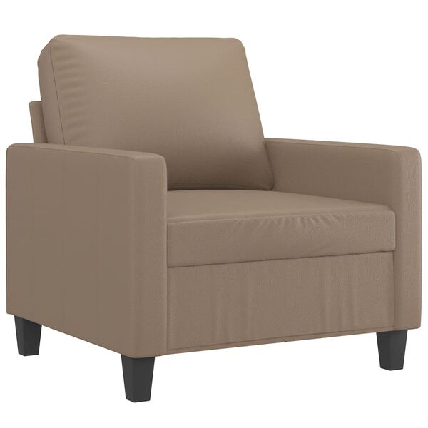 vidaXL Sessel mit Hocker Cappuccino-Braun 60 cm Kunstleder