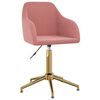 vidaXL Esszimmerst&uuml;hle 4 Stk. Drehbar Rosa Samt