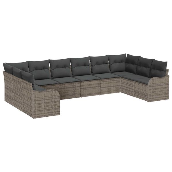 vidaXL Gartensofa-set Grau Poly-Rattan